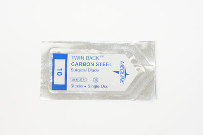 Medline Twin Back Carbon Steel Surgical Blade, 10